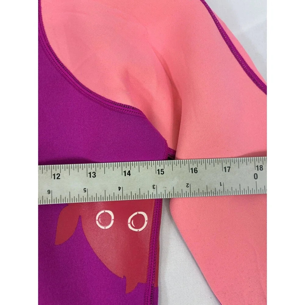 Roxy Girls Full Wetsuit Pink Purple Long Sleeve Back Zip Neoprene Surf Swim